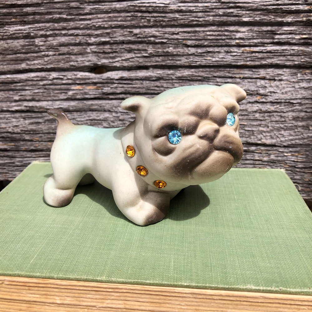 Vintage Roselane California Bulldog MCM made in U.S.A. Rhinestones dog 1960s💙